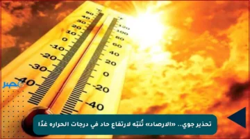 تحذير جوي.. «الأرصاد» تُنبّه لارتفاع حاد في درجات الحرارة غدًا